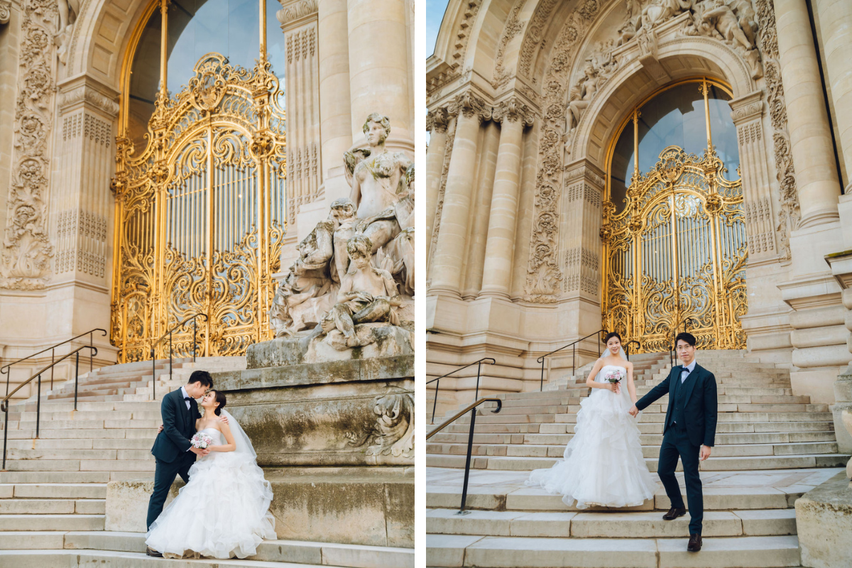 Paris prewedding photoshoot at Palace Du Trocadero, Seine River, Petite Palais, Pont Alexandre, Tuileries Garden & Lourve Museum by Arnel on OneThreeOneFour 12