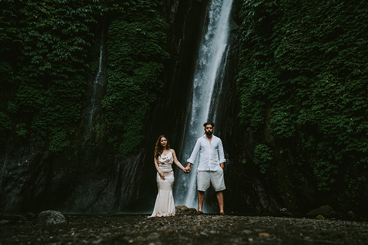 bali wedding photoshoot waterfall