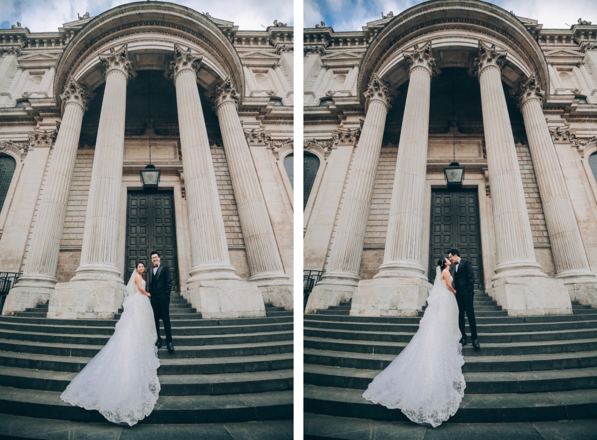 London Pre-Wedding Photoshoot At Tower Bridge, Millennium Bridge, St. Paul Cathedral & Abandoned Church  by Dom on OneThreeOneFour 2