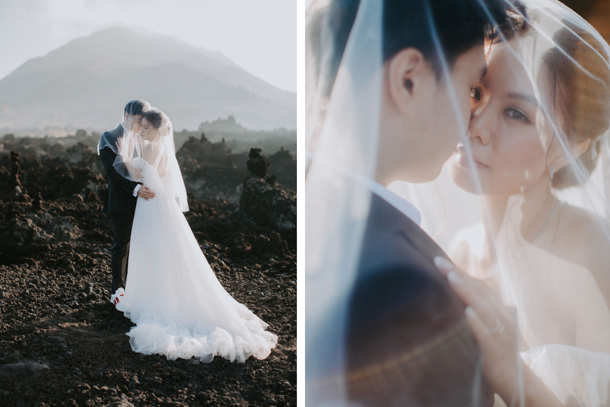 巴厘岛巴都尔火山熔岩地、布兰辛加瀑布、双峭谷和梅拉斯蒂海滩的婚前摄影拍摄  by Cahya on OneThreeOneFour 10