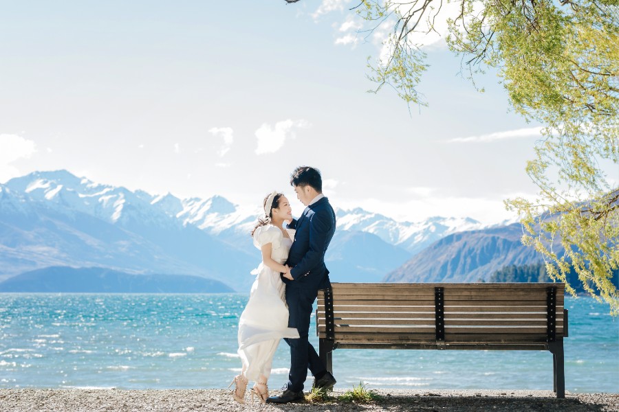 New Zealand Pre-Wedding Photoshoot of P&J: Cherry blossoms, Alpaca farm, Snowy mountain by Fei on OneThreeOneFour 12