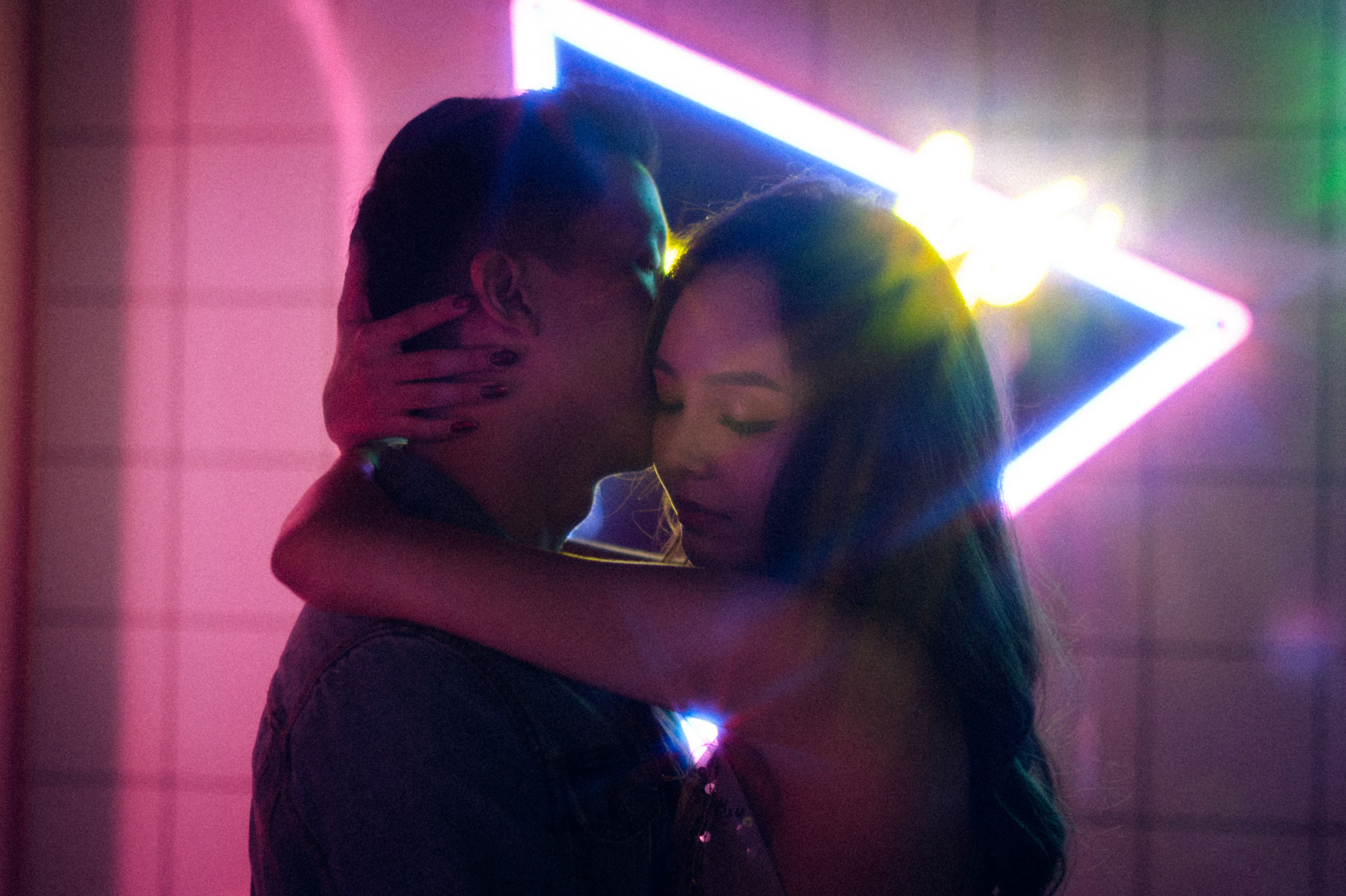 Trippy Disco Themed Casual Couple Photoshoot At A Neon Bar by Samantha on OneThreeOneFour 13