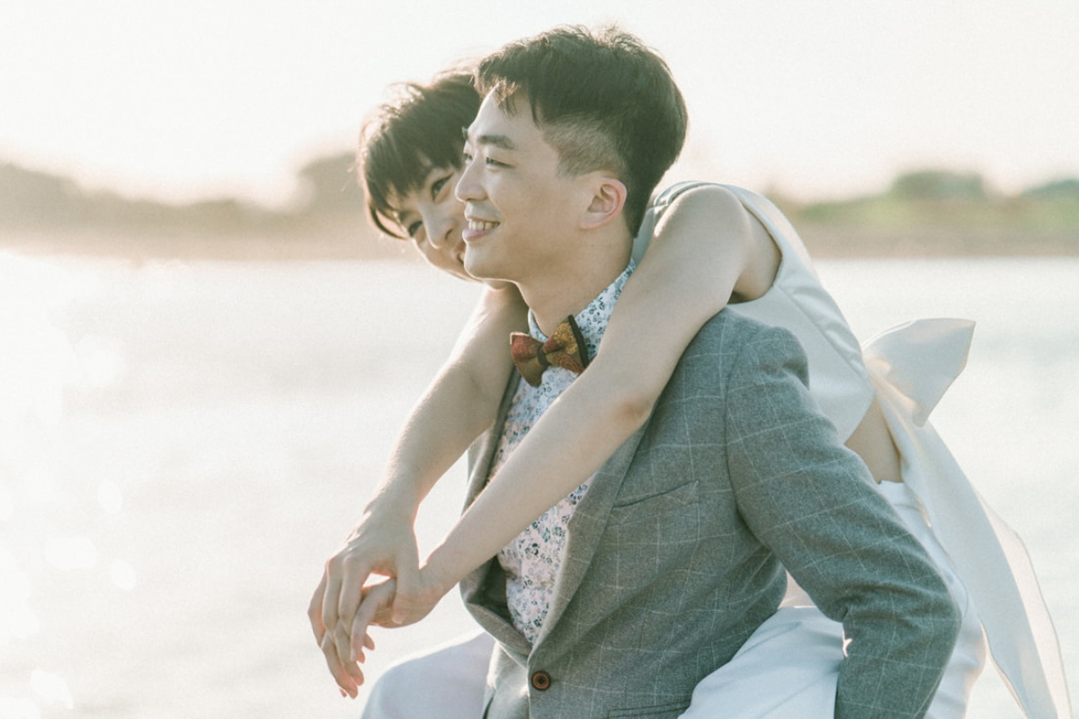 Taiwan Pre-Wedding Photoshoot Quiet Streets Storefronts Beach by  on OneThreeOneFour 22