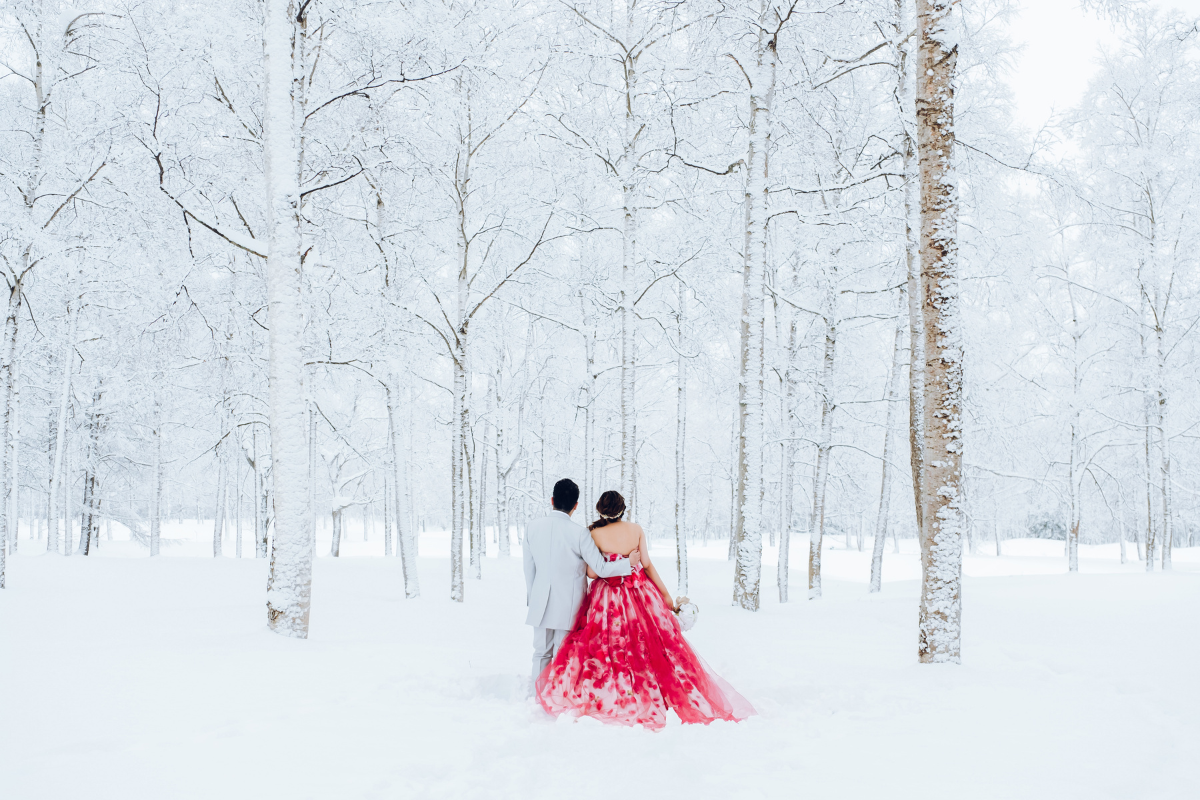 北海道婚前拍攝，包括洞爺湖、希爾頓尼塞高度假村和冬季穿和服在狩武頭神社進行拍攝 by Kuma on OneThreeOneFour 10