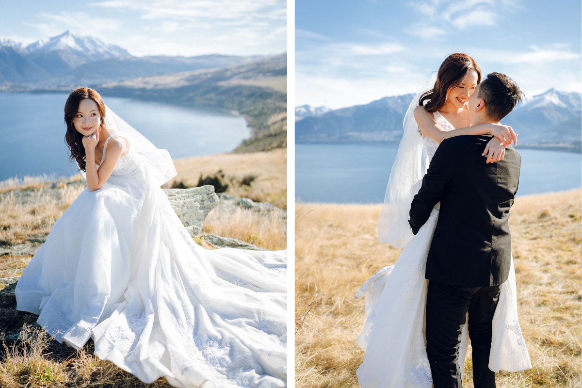 New Zealand Pre-Wedding Photoshoot with Lake Wakatipu, Skippers Canyon, Lake Tekapo, Mount Cook, and Omarama Clay Cliffs by Fei on OneThreeOneFour 3