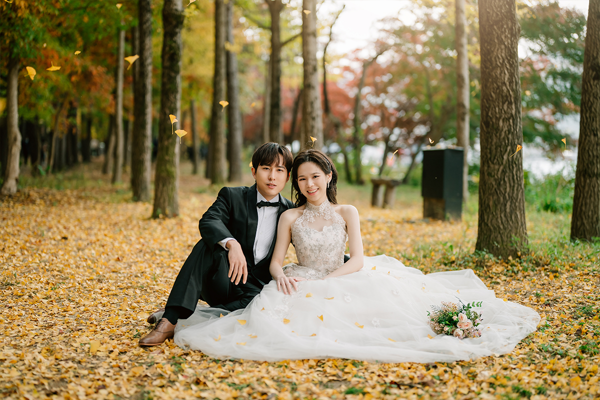 Korea Nami Island Romantic Autumn Pre-Wedding Photoshoot by Jungyeol on OneThreeOneFour 4