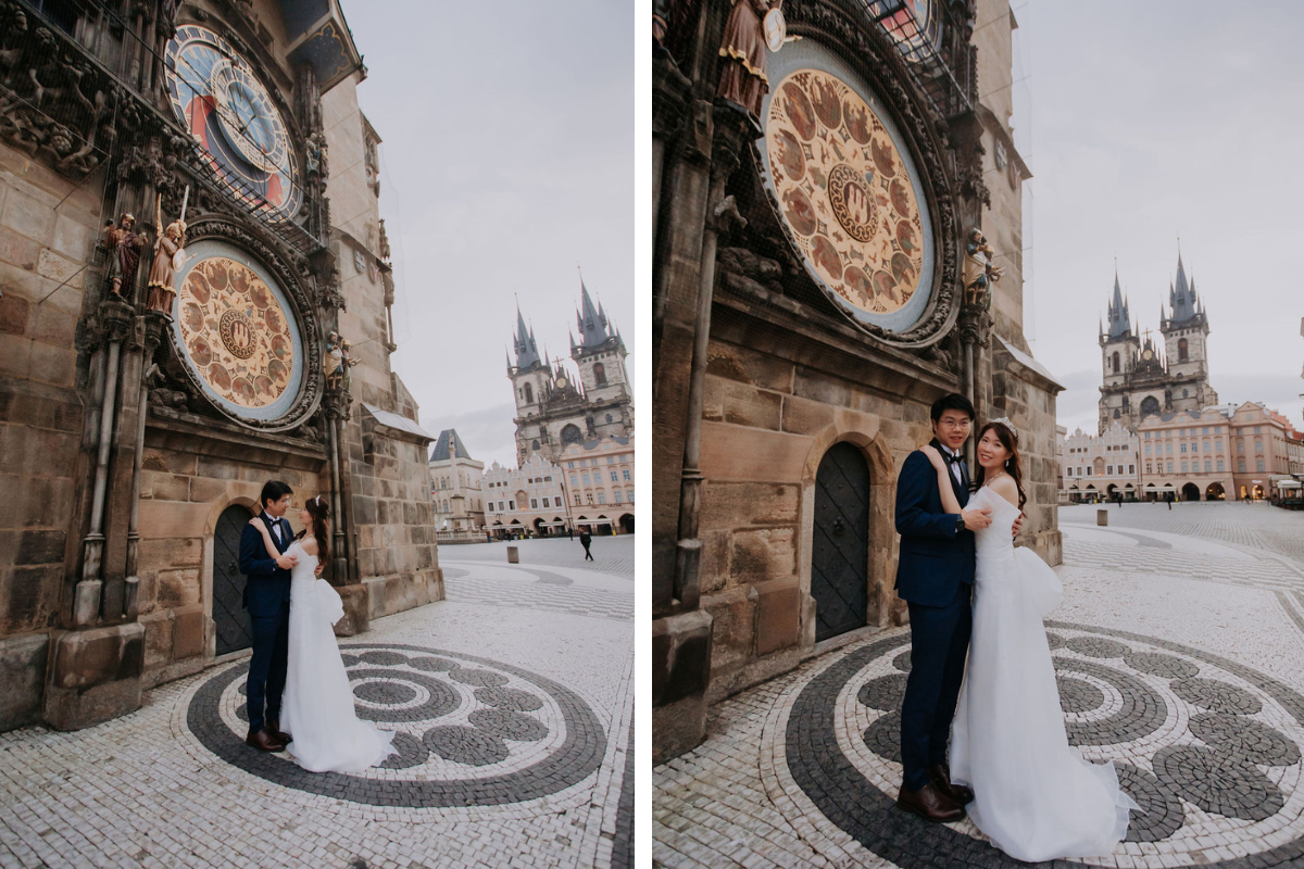 Prague prewedding photoshoot at Old Town Square, Vlatava Riverside, Vojanovy Gardens, Wallenstein Garden by Nika on OneThreeOneFour 3