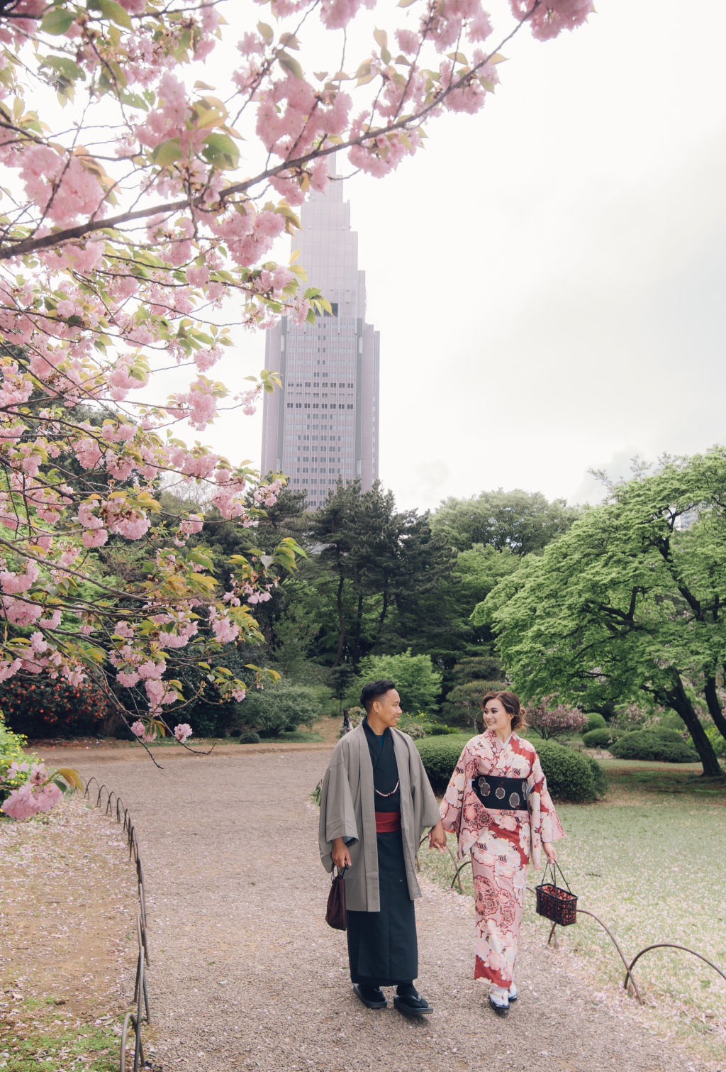 Japan Tokyo Cherry Blossom Pre-Wedding Photoshoot At Park And Shibuya Crossing  by Lenham  on OneThreeOneFour 3