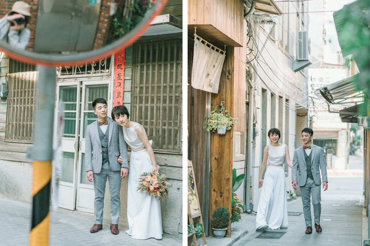 Taiwan Pre-Wedding Photoshoot Quiet Streets Storefronts Beach by  on OneThreeOneFour 9