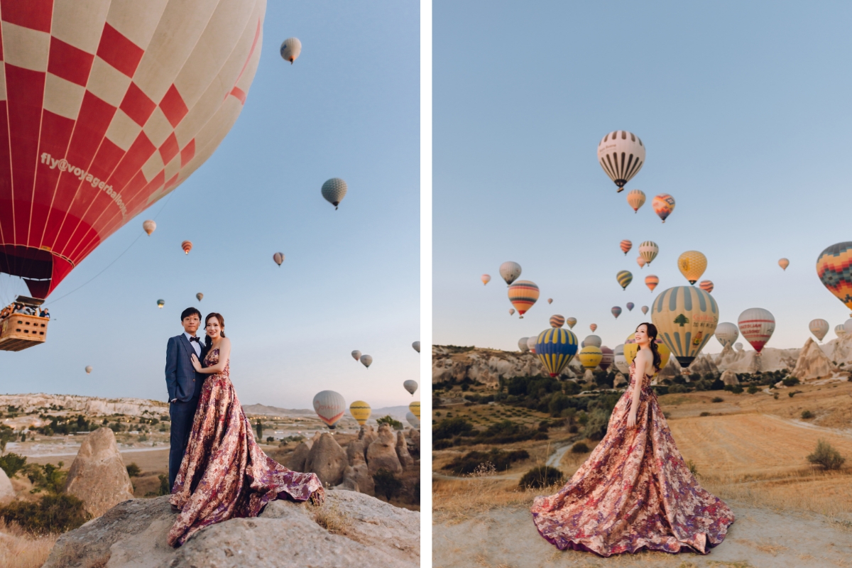 Cappadocia Pre-Wedding Photoshoot Hot Air Balloons Pasabag Valley Cave Hotel Roof Turkish Fairy Lamps Shop by Aric on OneThreeOneFour 1