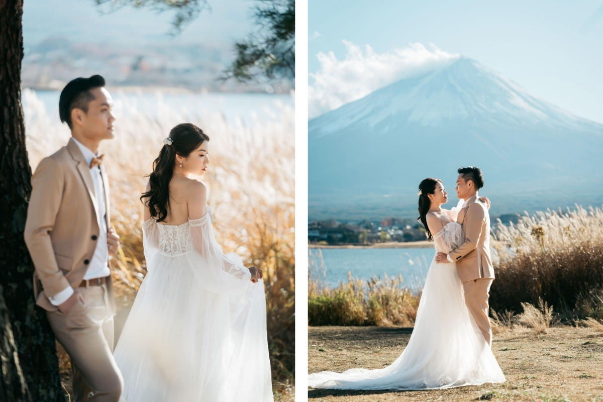 Tokyo Pre-Wedding Photoshoot with Chureito Pagoda, Lake Kawaguchiko, and Lawson Mt. Fuji by Dahe on OneThreeOneFour 15