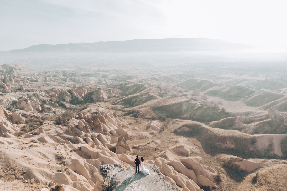 Cappadocia Pre-Wedding Photoshoot Hot Air Balloons Vintage Car Carpet Shop Mountains by Aric on OneThreeOneFour 0