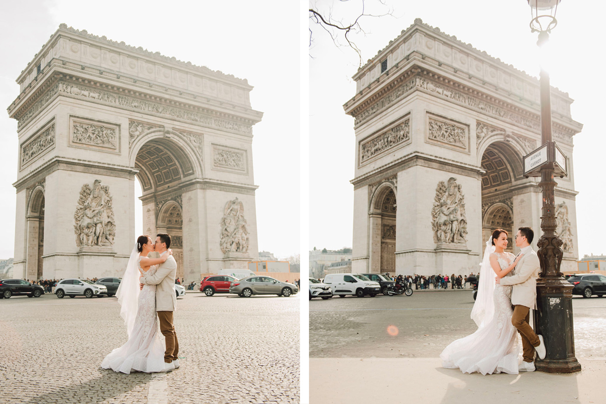 Romance in Paris: Pre-Wedding Photoshoot at Iconic Landmarks | Eiffel Tower, Louvre, Arc de Triomphe, and More by Arnel on OneThreeOneFour 7