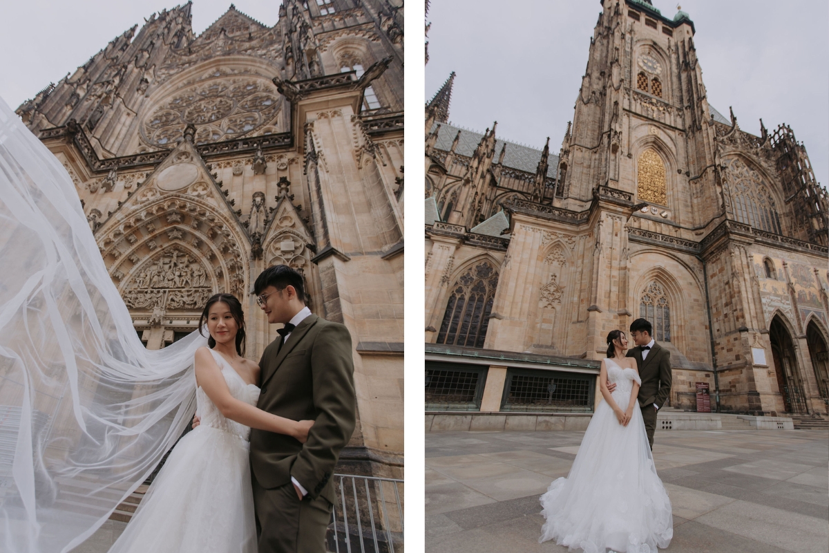 Prague Pre-Wedding Photoshoot with Old Town Square, Astronomical Clock, Charles Bridge and St Vitus Cathedral by Nika on OneThreeOneFour 15