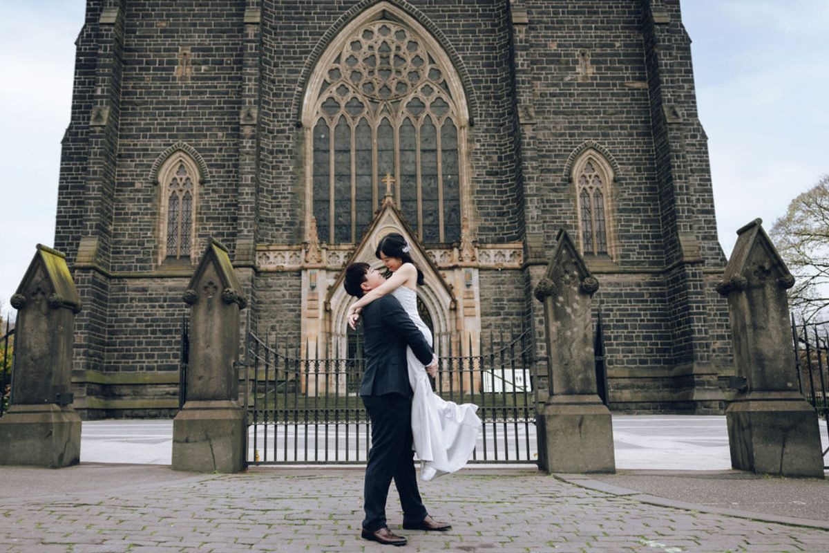 Melbourne Pre-wedding Photoshoot At St. Patrick's Cathedral, Carlton Gardens and Fitzroy Gardens In Autumn by Freddie on OneThreeOneFour 0