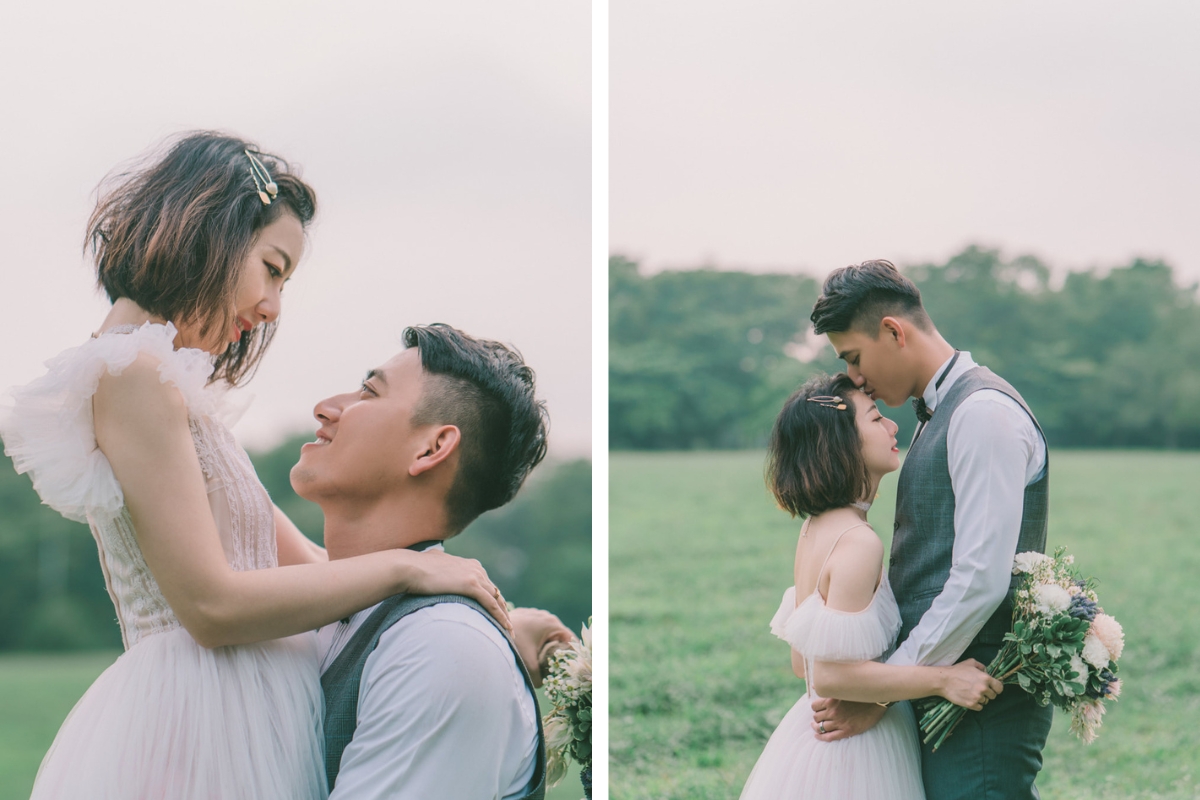 Taiwan Pre-Wedding Photoshoot Abandoned Estate Blue House Gardens by  on OneThreeOneFour 34