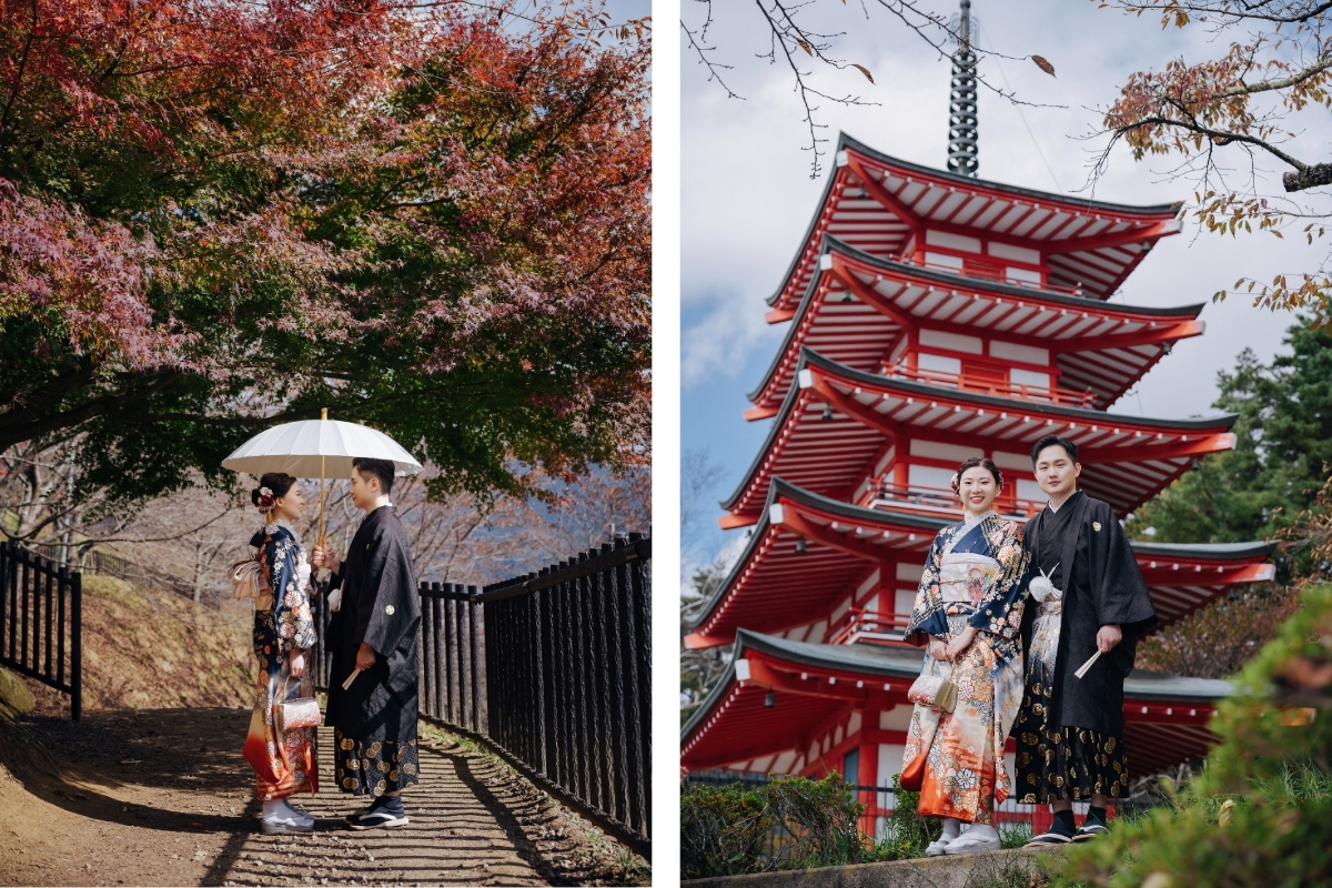 Tokyo Pre-Wedding Photoshoot with Chureito Pagoda, Lake Kawaguchiko, and Lake Yamanaka by Dahe on OneThreeOneFour 5