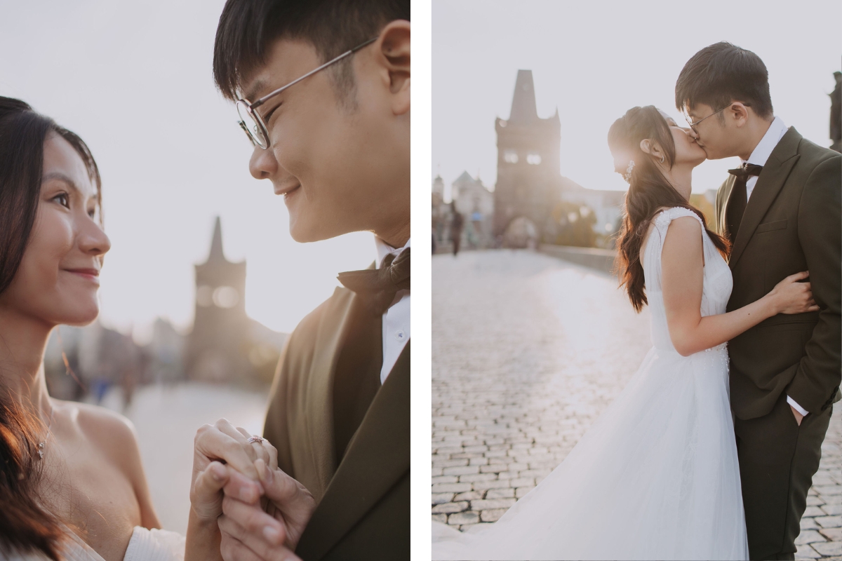 Prague Pre-Wedding Photoshoot with Old Town Square, Astronomical Clock, Charles Bridge and St Vitus Cathedral by Nika on OneThreeOneFour 5