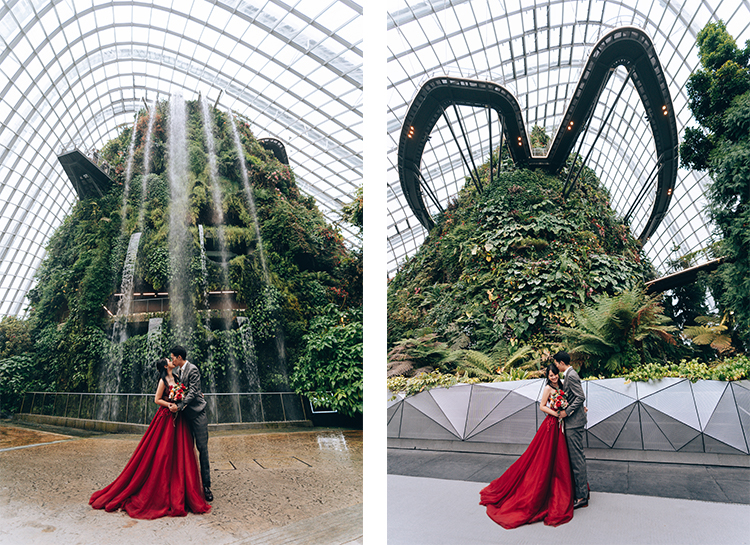 singapore wedding photoshoot cloud forest gardens by the bay