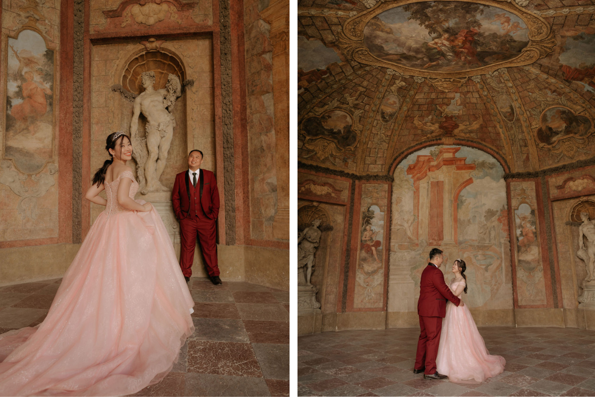 Prague prewedding photoshoot at St Vitus Cathedral, Charles Bridge, Vltava Riverside and Old Town Square Astronomical Clock by Nika on OneThreeOneFour 28