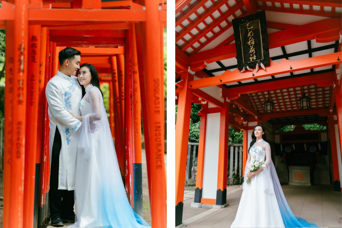 Tokyo Pre-Wedding Photoshoot with Nezu Shrine, Daikanzan Observation Deck, Lake Ashi, and Hakone Shrine by Dahe on OneThreeOneFour 5