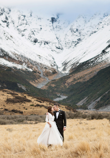 New Zealand Mount Cook Prewedding Photoshoot with Singaporean Couple