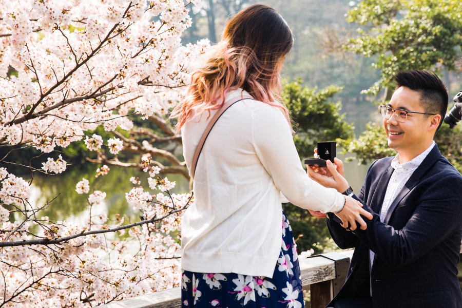 Japan Tokyo Surprise Proposal Photoshoot At Shinjuku Gyoen During Cherry Blossom Season by Koki on OneThreeOneFour 1