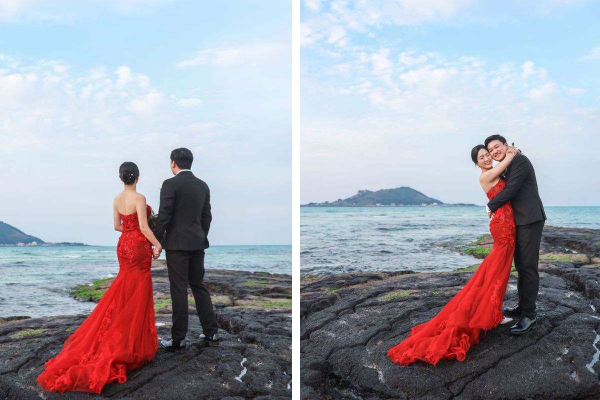 Jeju Prewedding Photoshoot At Saebyeoul Oreum, Camellia Hill Botanic Gardens And Hyeopjae Beach by Byunghyun on OneThreeOneFour 16