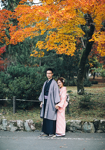 Kyoto and Nara Autumn Pre-wedding and Kimono Photoshoot 