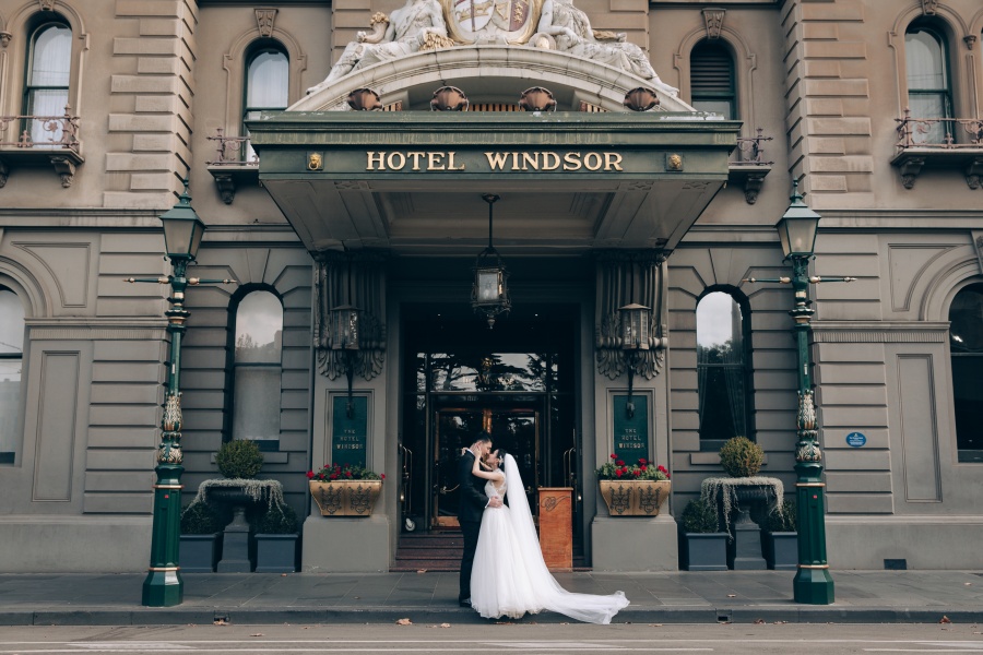 Melbourne Autumn Pre-Wedding Photoshoot At Carlton Garden, Parliament Building And Windsor Hotel by Freddie on OneThreeOneFour 10