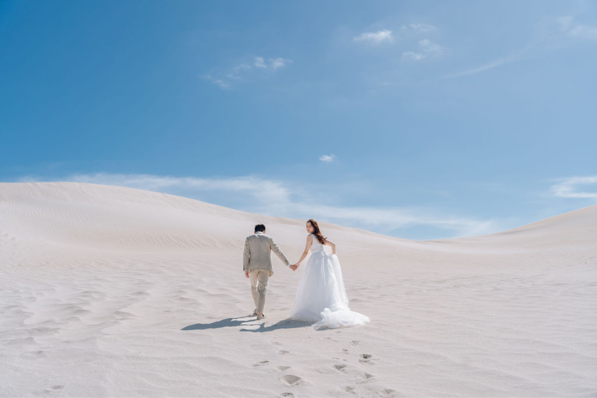 Perth Prewedding Photoshoot At Lancelin Sand Dunes, Wanneroo Pines And Sunset At The Beach by Rebecca on OneThreeOneFour 8