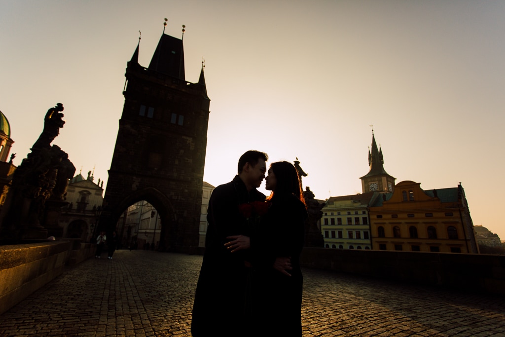 W&H Surprise Proposal Prague Photographer | Charles Bridge, Riverside by Nika on OneThreeOneFour 0