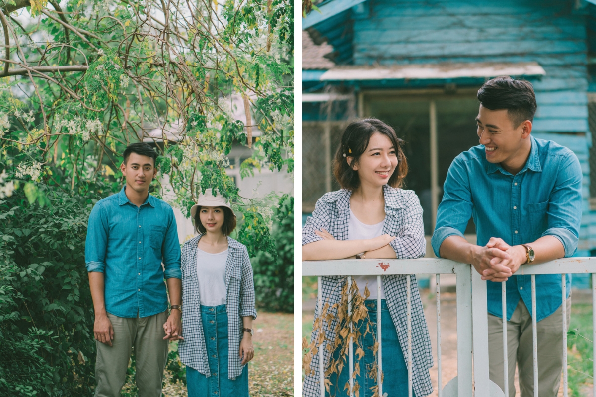 Taiwan Pre-Wedding Photoshoot Abandoned Estate Blue House Gardens by  on OneThreeOneFour 14