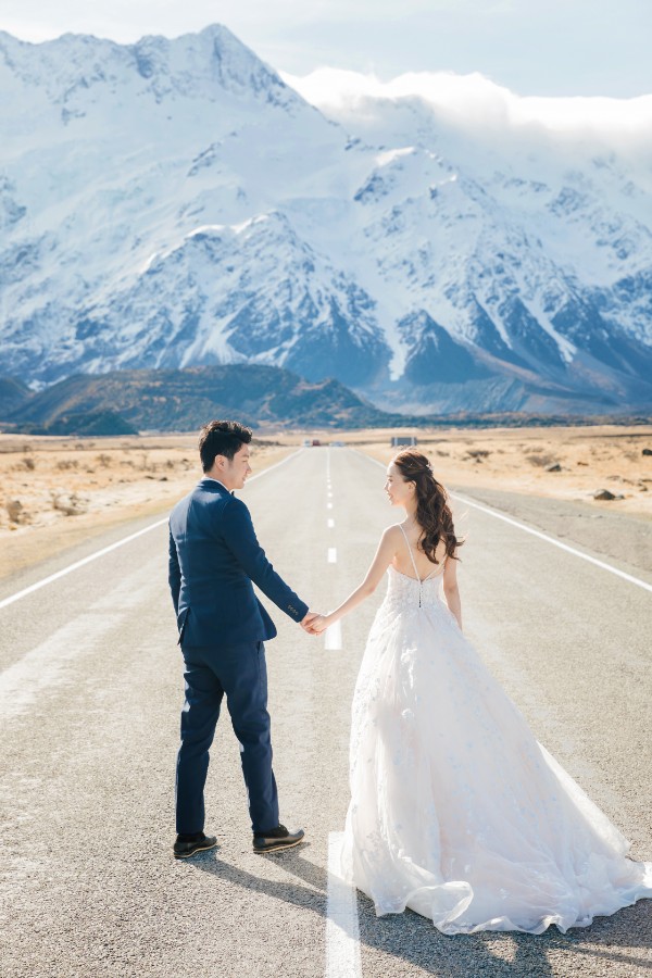 New Zealand Pre-Wedding Photoshoot of R&C: at Alpaca farm, Coromandel Peak, Lake Pukaki, Lake Tekapo, Mt Cook during cherry blossom season by Felix on OneThreeOneFour 28