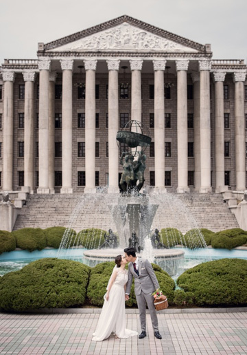 Korea Outdoor Pre-Wedding Photoshoot At Kyunghee University 