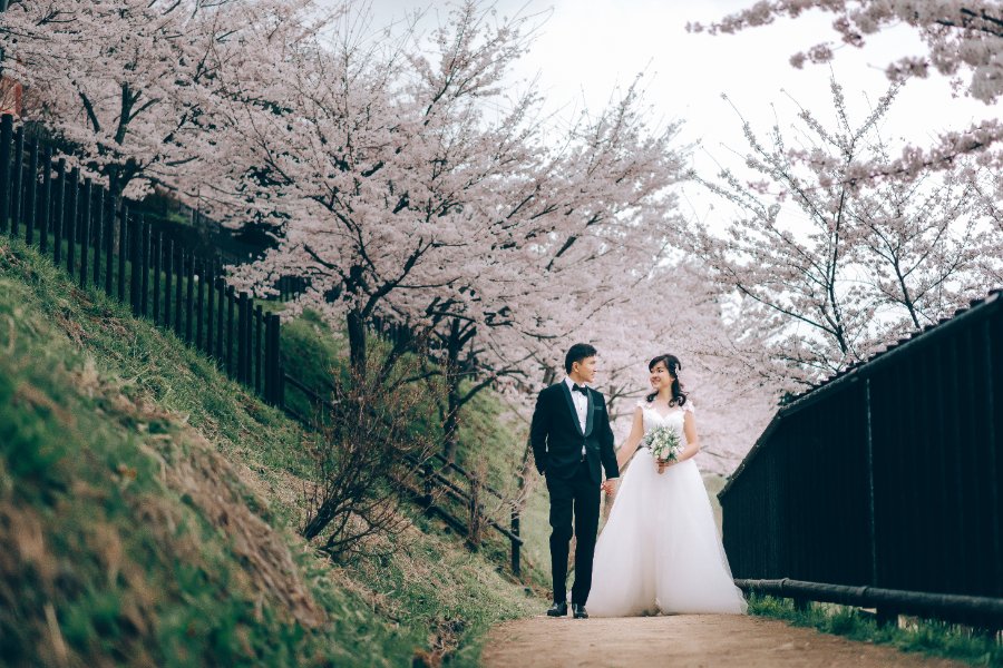 Japan Tokyo Pre-Wedding Photoshoot At Traditional Japanese Village And Pagoda During Sakura Season by Lenham on OneThreeOneFour 15