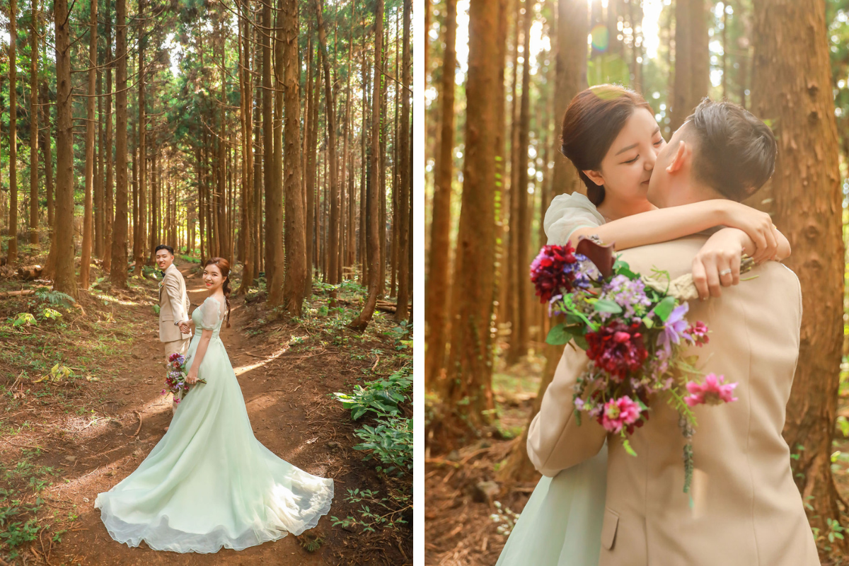 Jeju Autumn Prewedding Photoshoot At Jeju Manor Blanc, Pink Muhly Garden And Sanyi Forest Road by Byunghyun on OneThreeOneFour 8