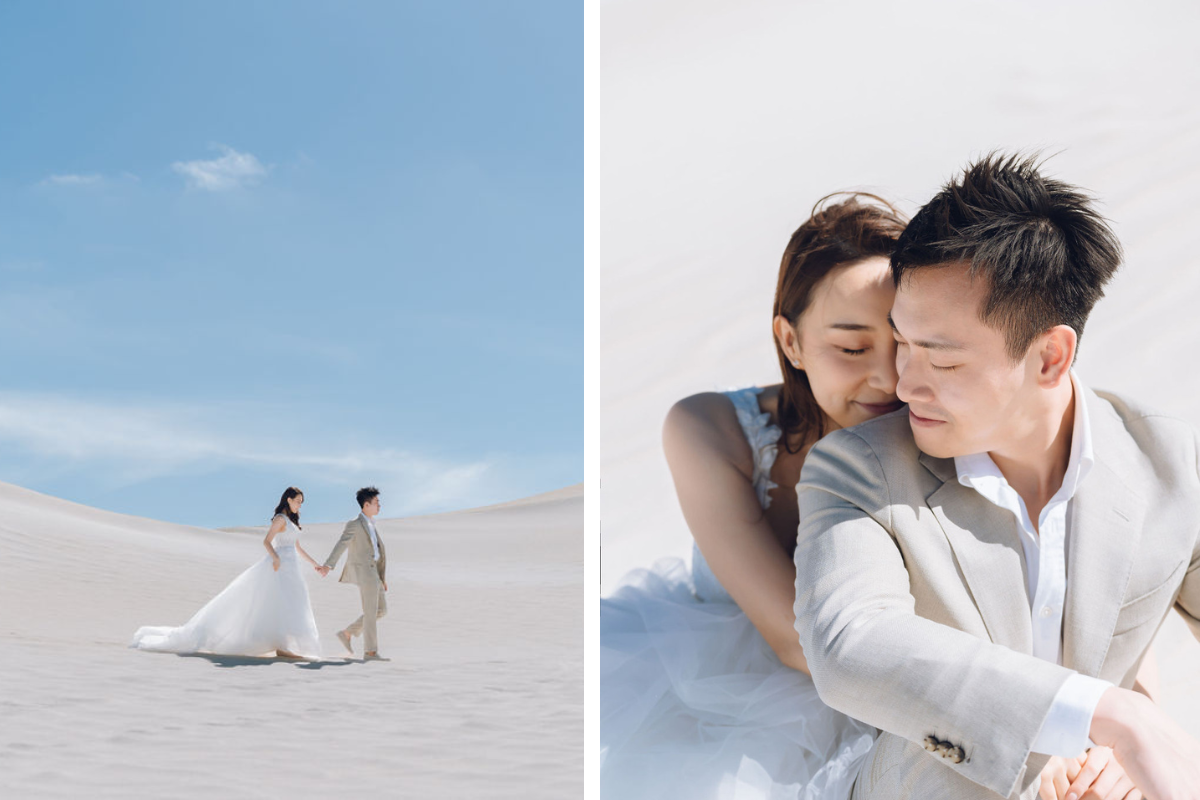 Perth Prewedding Photoshoot At Lancelin Sand Dunes, Wanneroo Pines And Sunset At The Beach by Rebecca on OneThreeOneFour 10