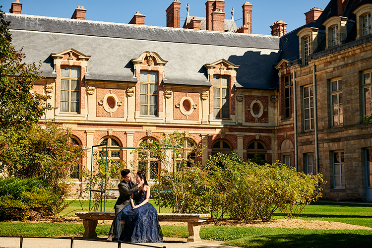 paris wedding photoshoot Château de Fontainebleau