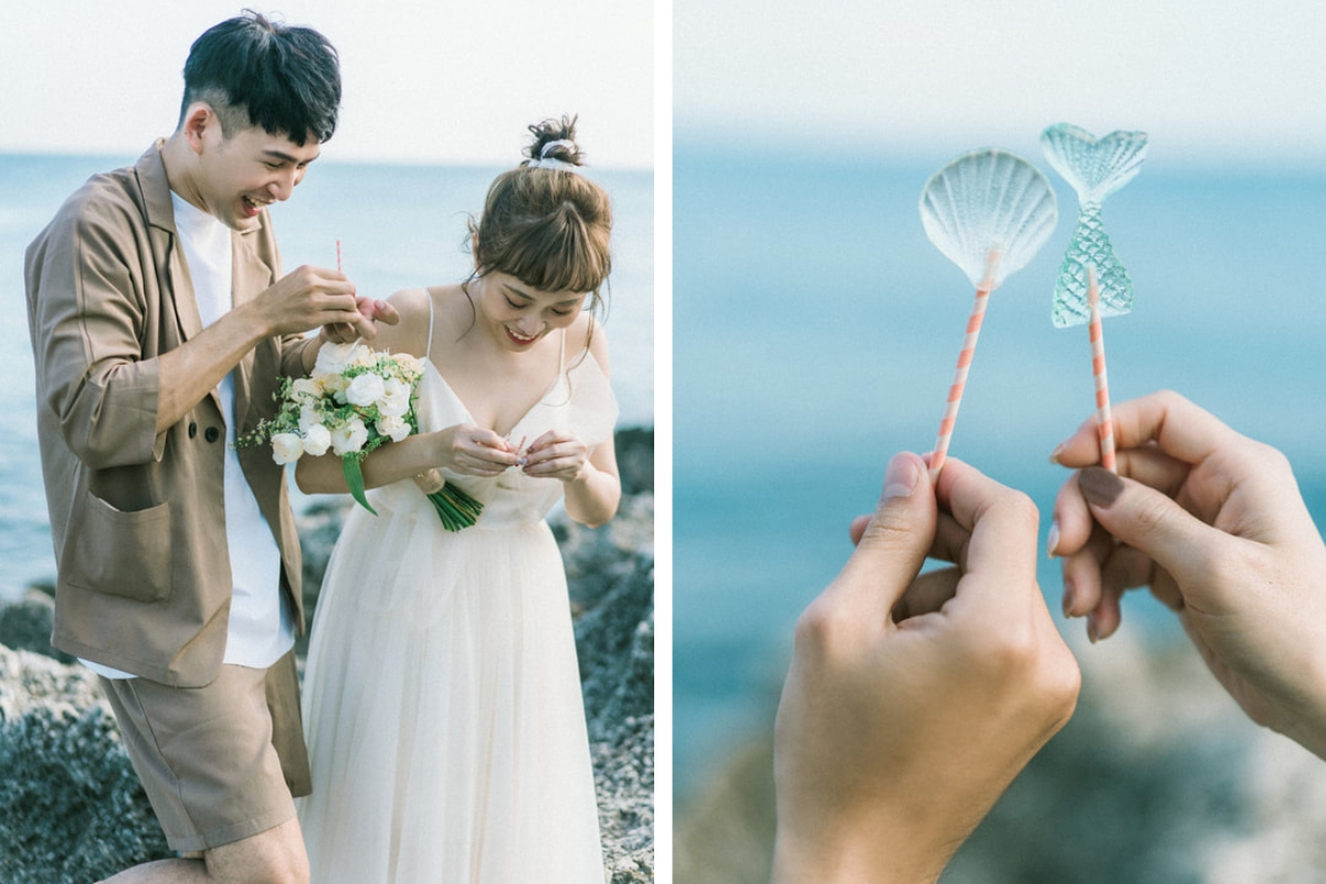 Taiwan Pre-Wedding Photoshoot Scooter Ride Sea Pier by  on OneThreeOneFour 19