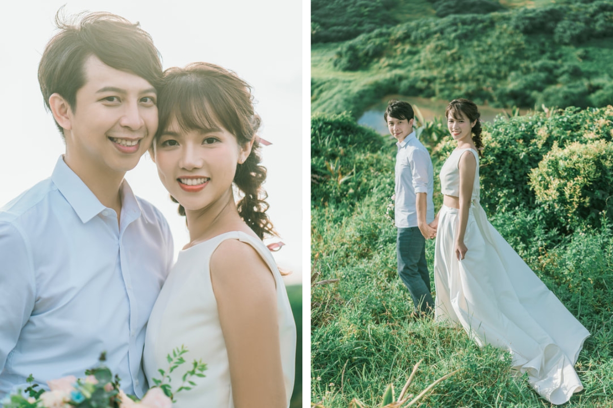 Taiwan Pre-Wedding Photoshoot Quaint Neighborhood Lush Green Hills Beach Romantic Getaway by  on OneThreeOneFour 17