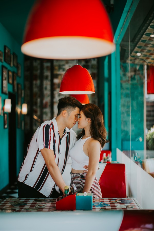 YY&A: Retro 50s themed pre-wedding shoot at Bali Cosmic Diner, Mount Batur Lava fields, forest and Mengening beach by Cahya on OneThreeOneFour 23