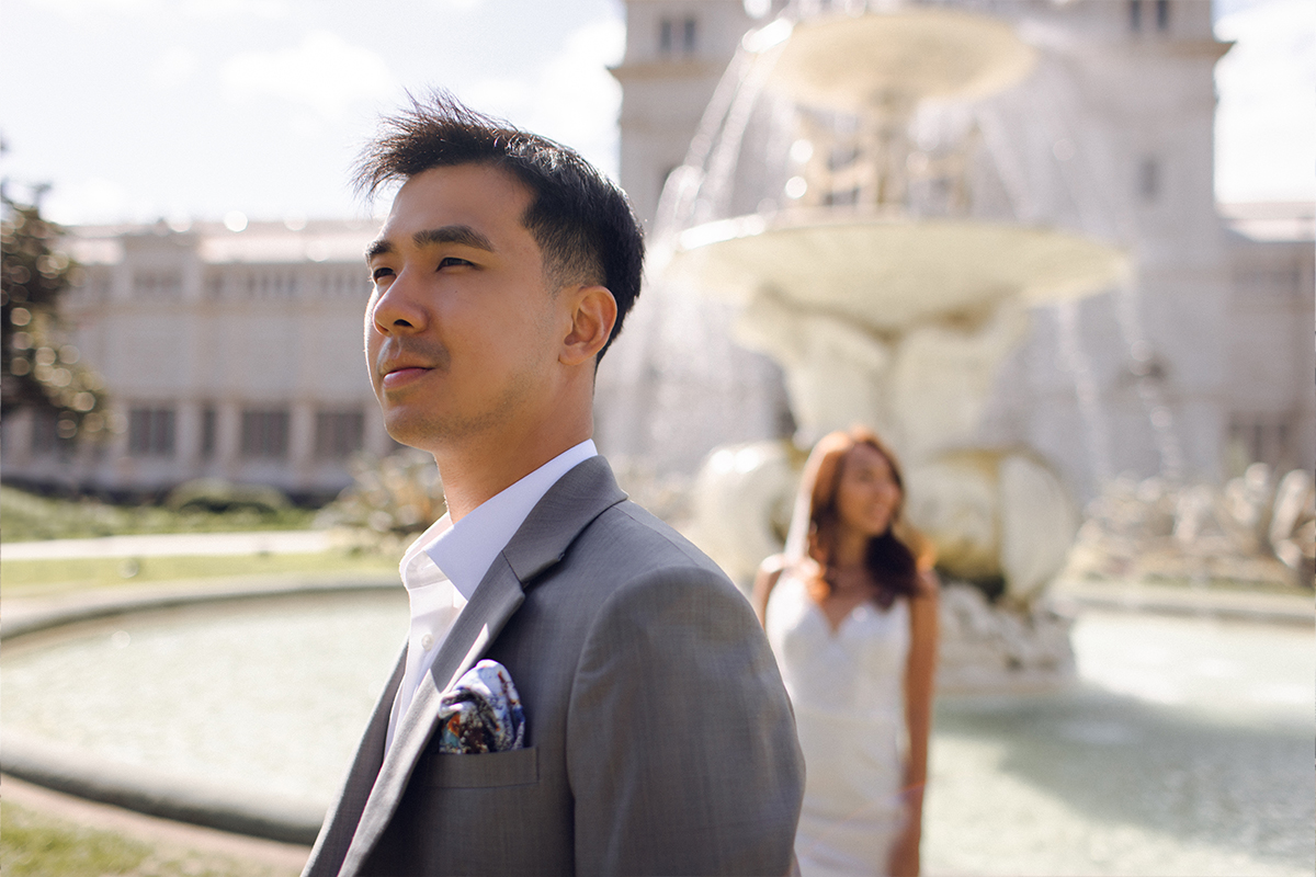 Melbourne Pre-wedding Photoshoot at St Patrick's Cathedral, Flinders Street Railway Station & Carlton Gardens by Freddie on OneThreeOneFour 1