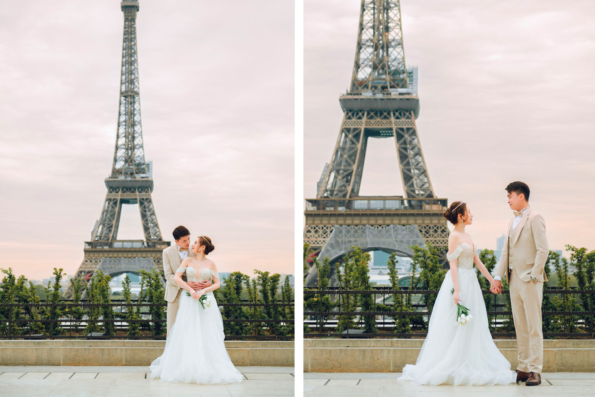 Eternal Love in Paris: Pre-Wedding Photoshoot for Hong Kong Couple | Eiffel Tower, Trocadero, Café, Louvre, Alexandre III Bridge by Arnel on OneThreeOneFour 0
