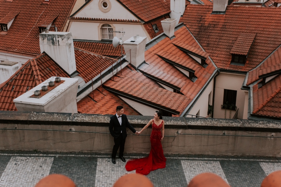 Prague Czech Republic Adventurous prewedding photography with swans, mechanical clock, at Old Town Hall by Nika on OneThreeOneFour 0