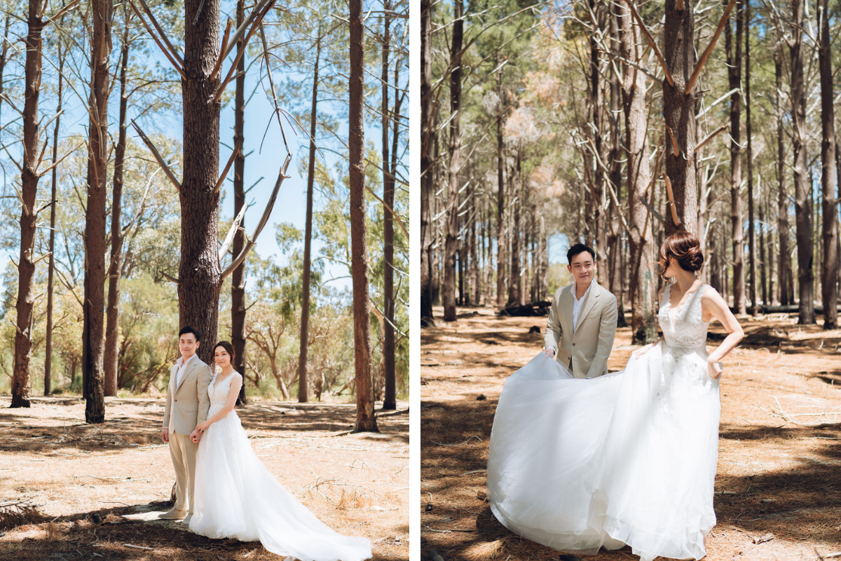 Perth Prewedding Photoshoot At Lancelin Sand Dunes, Wanneroo Pines And Sunset At The Beach by Rebecca on OneThreeOneFour 2