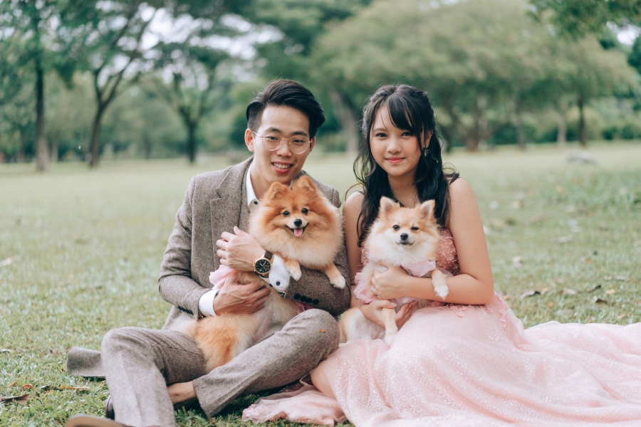 Singapore Pre-Wedding Photoshoot With Couple And Their Dogs At Bishan Park And Night Shoot At MBS by Michael on OneThreeOneFour 4
