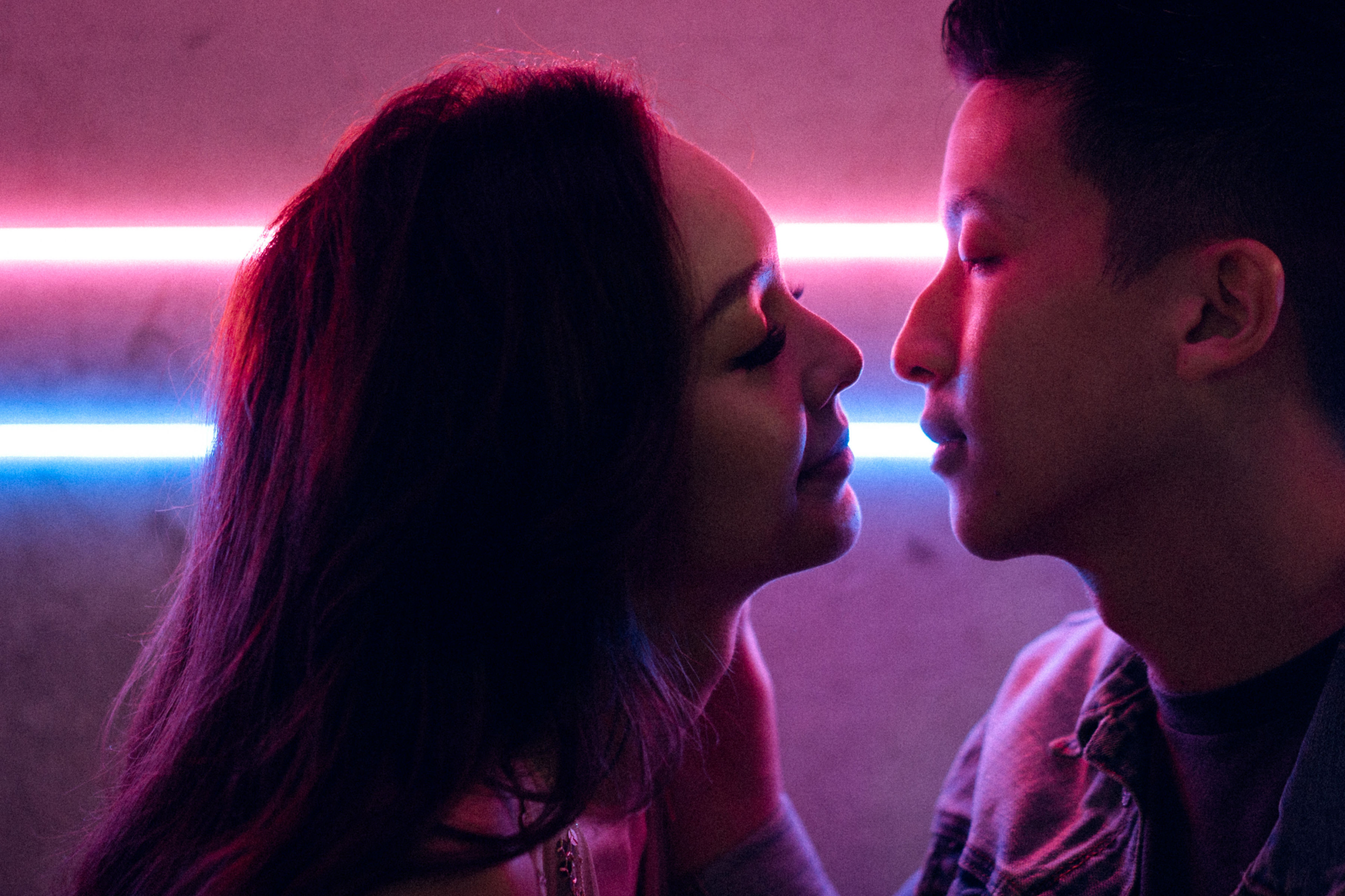 Trippy Disco Themed Casual Couple Photoshoot At A Neon Bar by Samantha on OneThreeOneFour 16