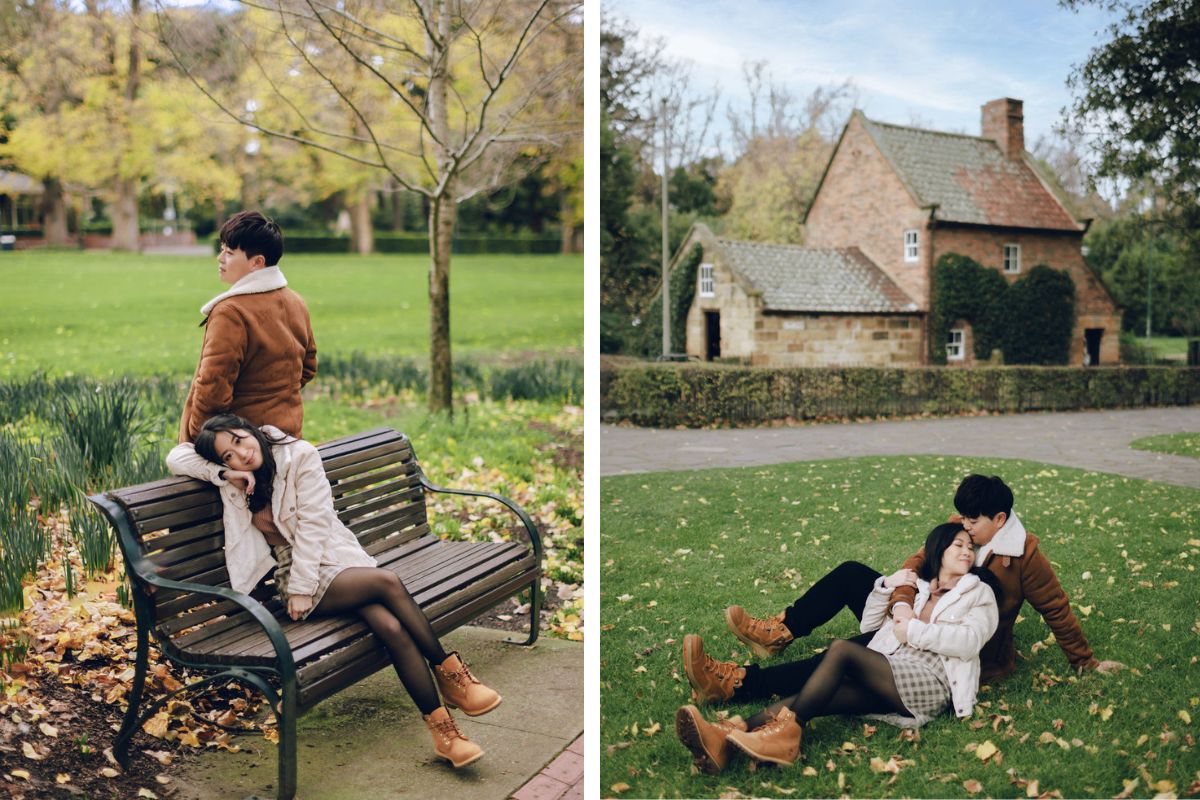 Melbourne Pre-wedding Photoshoot At St. Patrick's Cathedral, Carlton Gardens and Fitzroy Gardens In Autumn by Freddie on OneThreeOneFour 12