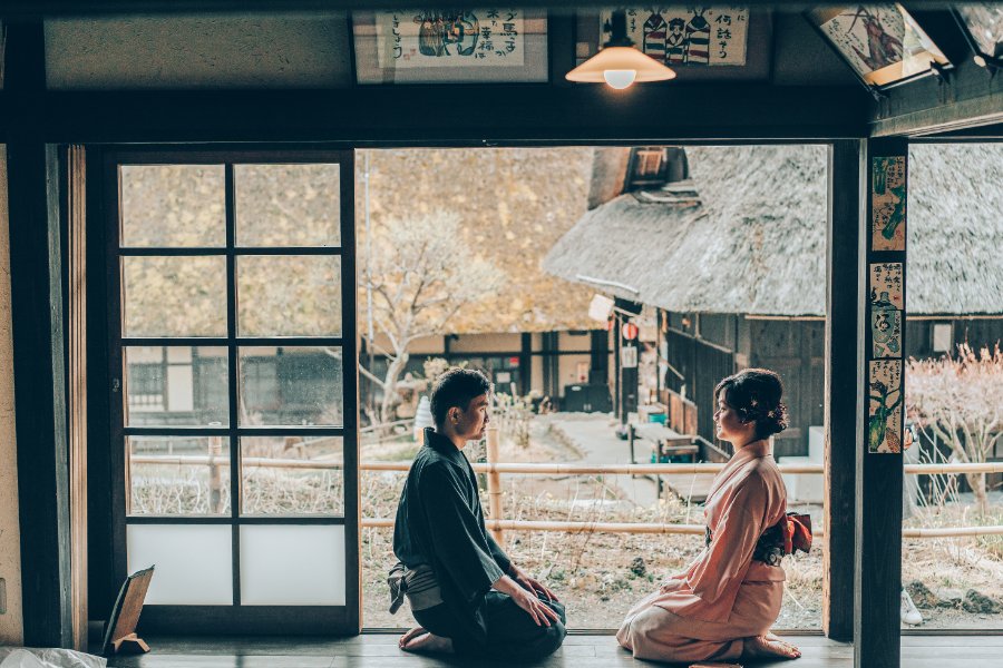Japan Tokyo Pre-Wedding Photoshoot At Traditional Japanese Village And Pagoda During Sakura Season by Lenham on OneThreeOneFour 5
